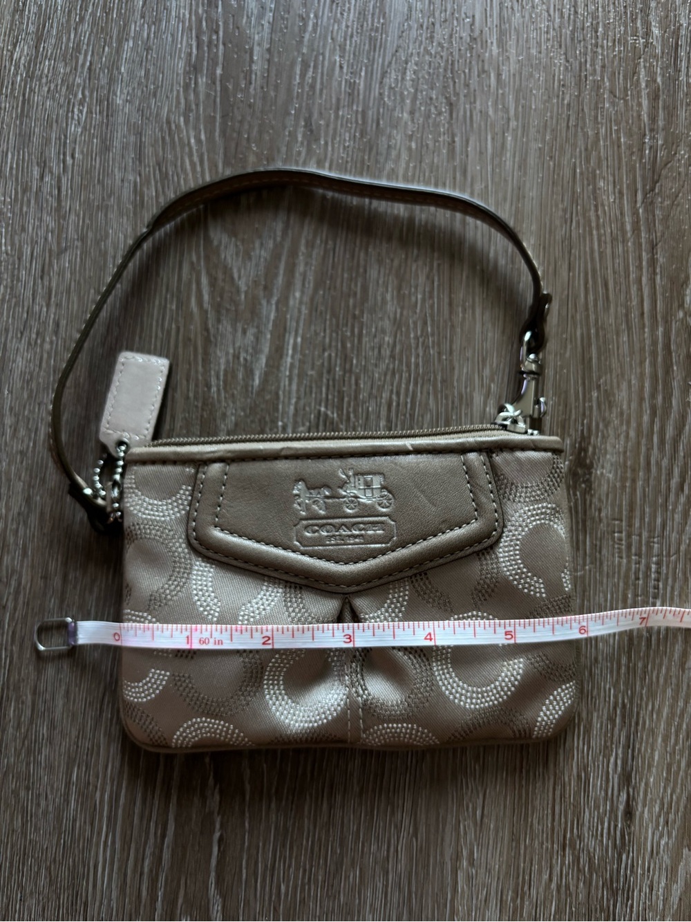 Coach Madison Dotted Op Art Canvas Wristlet - Picture 3 of 5